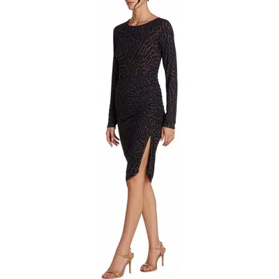 Matty M . Clio Long Sleeve Sheath Dress In Black