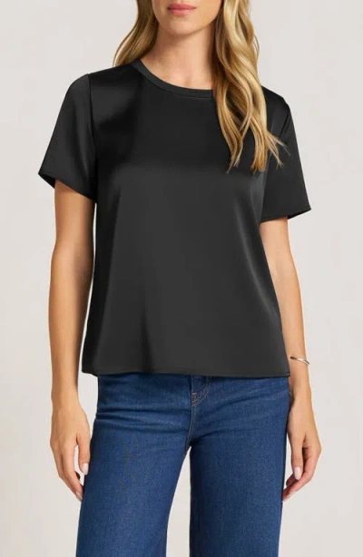 Matty M . Clove Satin T-shirt In Black