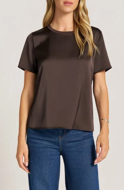 Matty M . Clove Satin T-shirt In Brown
