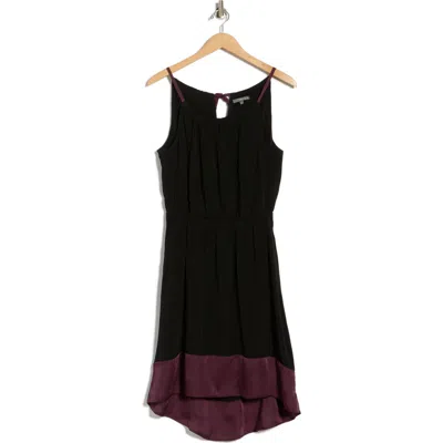 Matty M . Colorblock Halter Dress In Black