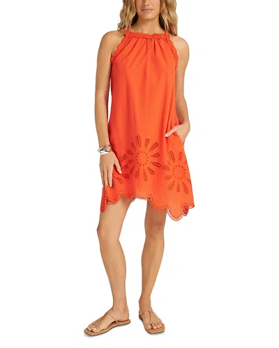Matty M Cove Embroidery Tank Dress In Orange
