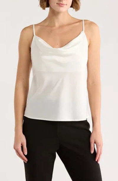 Matty M . Cowl Neck Satin Camisole In White