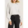 Matty M . Daphne Floral Embroidery Sweater In Gray