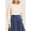 Matty M . Daphne Floral Embroidery Sweater In Neutral