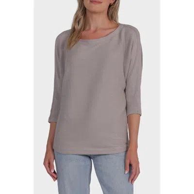 Matty M Daphne Three Quarter Sleeve Top In Brown