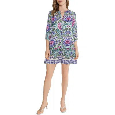 Matty M . Dawn Floral Drop Waist Dress In Green