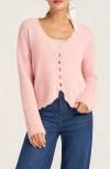 Matty M . Delfina Scallop Cardigan In Pink