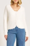 Matty M . Delfina Scallop Cardigan In White
