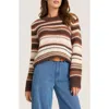 Matty M . Dion Stripe Crewneck Sweater In Animal Print
