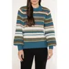 Matty M . Dion Stripe Crewneck Sweater In Blue