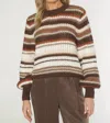Matty M Dion Sweater In Chocolate In Gold