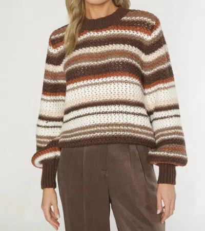 Matty M Dion Sweater In Chocolate In Gold