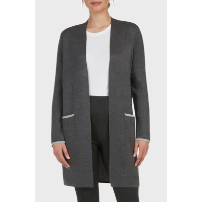 Matty M Double Knit Cardigan In Gray