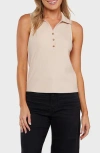 Matty M . Eliza Polo Tank Top In Neutral