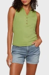 Matty M . Eliza Polo Tank Top In Green