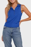 Matty M . Eliza Polo Tank Top In Blue