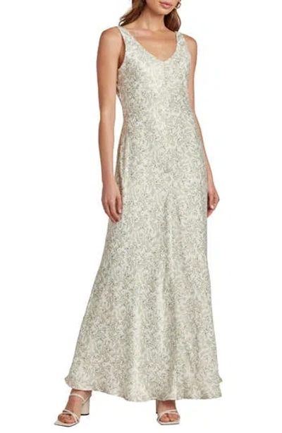 Matty M . Elle Sleeveless A-line Gown In Sage