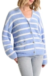 Matty M . Elodie Stripe Fuzzy Cardigan