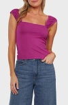 Matty M . Eva Cap Sleeve Top In Pink