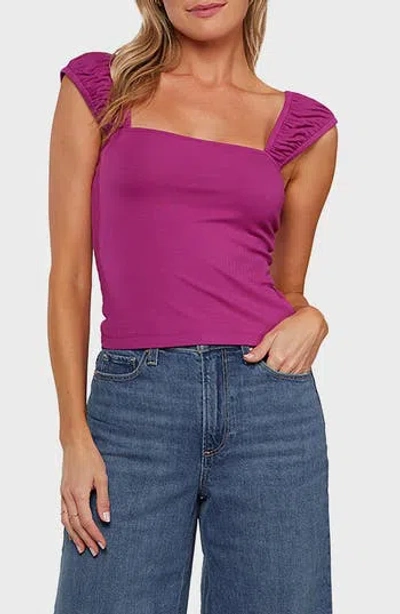 Matty M . Eva Cap Sleeve Top In Pink