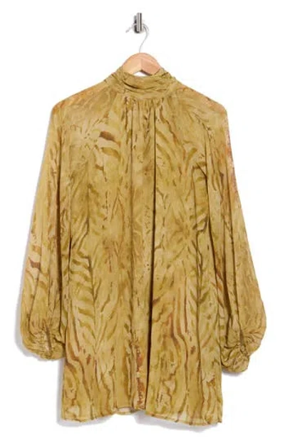 Matty M . Evelyn Long Sleeve Dress In Yellow