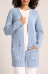 Matty M . Faye Longline Open Front Cardigan In Blue
