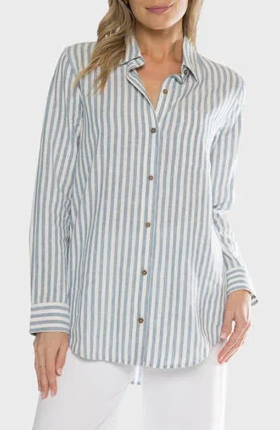 Matty M . Fletcher Long Sleeve Button Front Shirt In Gray