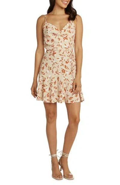 Matty M . Freddie Floral Cowl Neck Minidress In Orange