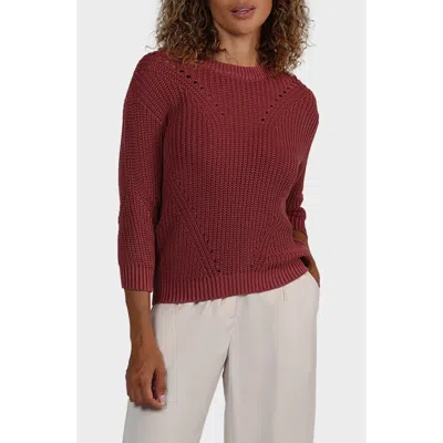 Matty M Hancock Pointelle Sweater In Brown