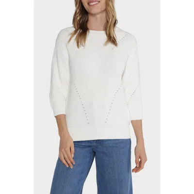 Matty M Hancock Pointelle Sweater In White