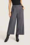 Matty M . Hawthorn Pleated Crop Wide Leg Pants In Blue