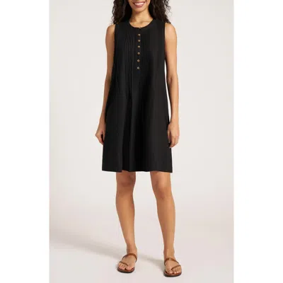 Matty M . Helena Pleat Shift Dress In Black