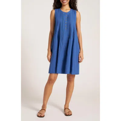 Matty M . Helena Pleat Shift Dress In Blue