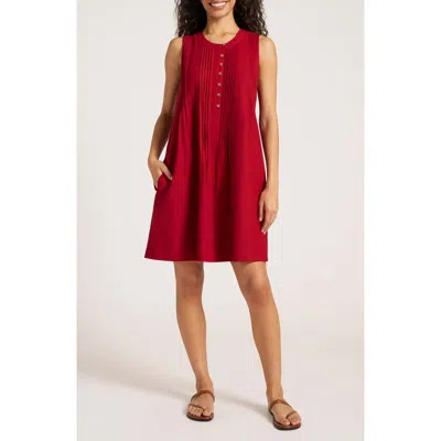 Matty M . Helena Pleat Shift Dress In Red