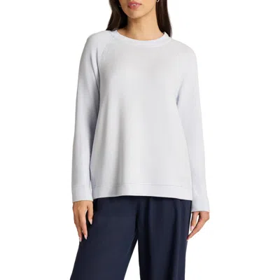Matty M . High-low Fleece Sweatshirt In Ice Blue