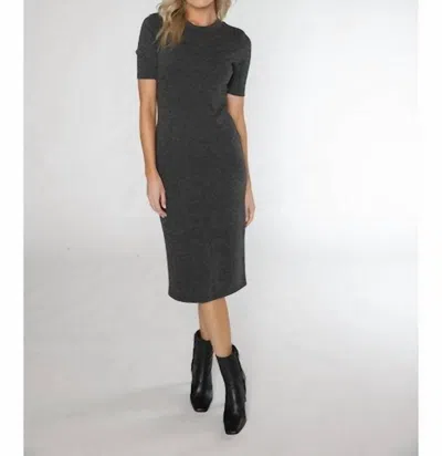 Matty M Hudson Midi Dress In Heather Black In Gray