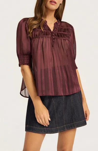Matty M . Indie Shirred Top In Licorice