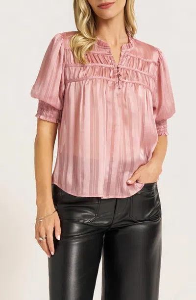 Matty M . Indie Shirred Top In Rose