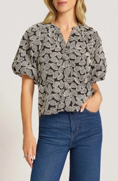Matty M . Irie Embroidered Leaf Top In Multi