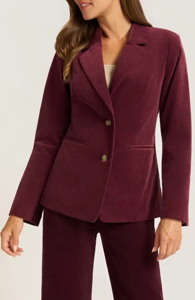Matty M . Jessie Button Front Corduroy Blazer In Fig