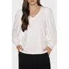 Matty M . Katy V-neck Top In Neutral