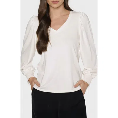 Matty M . Katy V-neck Top In Neutral