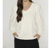 Matty M Katy V Neck Top In Ivory