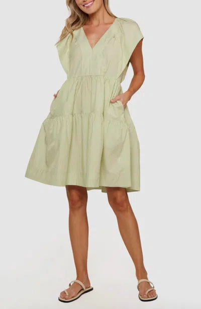 Matty M Keely Tiered Dress In Lime In Multi
