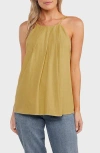 Matty M . Laruen Pleated Tank Top In Green