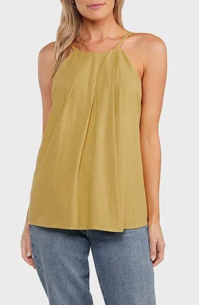 Matty M . Laruen Pleated Tank Top In Green