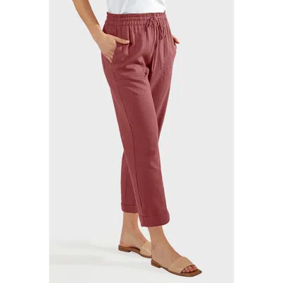 Matty M . Laurel Linen Blend Pants In Red