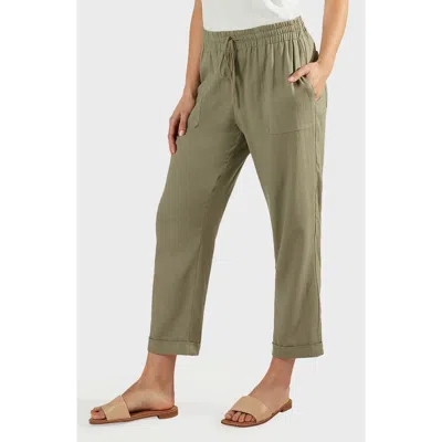 Matty M . Laurel Linen Blend Pants In Green