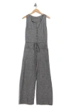 Matty M . Linen Blend Jumpsuit In Blue