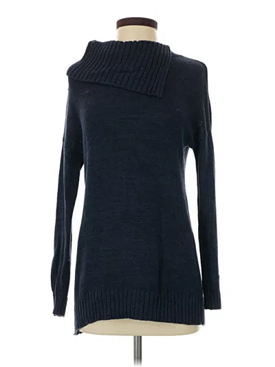 Pre-owned Matty M Long Sleeve Top Blue Turtleneck Tops